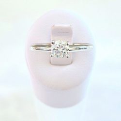 Custom 14k Gold Round Brilliant Diamond Solitaire Engagement Ring