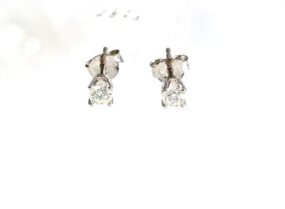 14k Gold Round Brilliant Diamond Studs