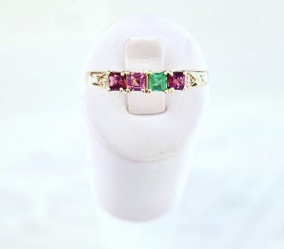 Custom 14k Family Ring with Diamond Detailing