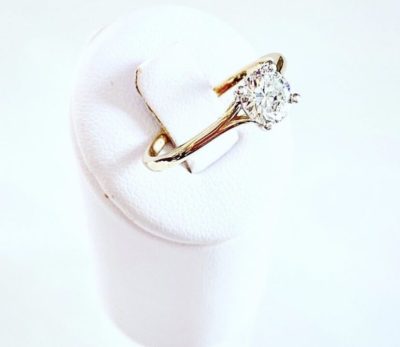 Custom 14k Round Brilliant Diamond Engagement Ring - Image 4