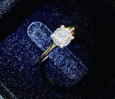 Custom 14k Round Brilliant Diamond Engagement Ring - Image 6