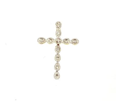 10k Two Toned Diamond Cross
