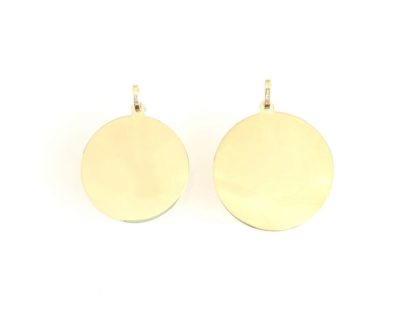 L & XL 10k Gold Disc Pendants
